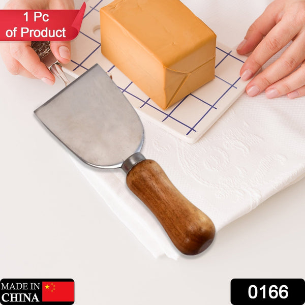 0166 Cheese Knife Stainless Steel Cheese Slicer Wooden Handle Mini Knife Butter Knife Spatula DeoDap