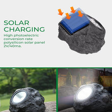 7577 Solar Powered LED Rock Light Solar Powered LED Spotlight Faux Stone for Pathway Landscape Garden Outdoor Patio Yard (1 Pc)