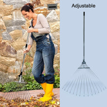 7599 115-152 CM Rake for Gardening, Stainless Steel Telescopic Garden Rake for Quick Clean Up of Lawn and Yard, Adjustable Rake Claws Spacing Garden Broom with Long Handle for Clean Leaves (MOQ :- 2 pc)
