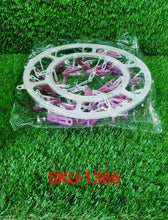 1366 Plastic Round Cloth Drying Stand Hanger with 18 Clips (Multicolour) DeoDap