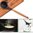 2078 Non Stick Silicon Spoon with Wooden Handle, Silicone Ladle for Cooking & Serving. DeoDap