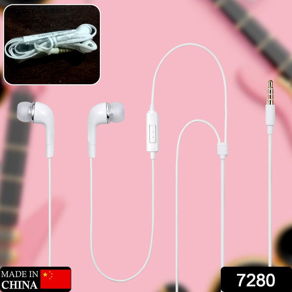 7280  Universal Wired Earphones 3.5mm Jack Hi-Fi Gaming Sound Music Stereo Sound Noise Canceling Original High Sound Quality Earphones (1Pc)