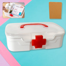 12734 Medical Box, 1 Piece, Indoor Outdoor Medical Utility, Medicine Storage Box, Detachable Tray Medical Box Multi Purpose Regular Medicine, First Aid Box with Handle & Transparent Lid