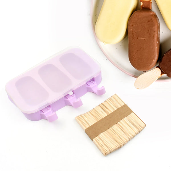 10031 Silicone Popsicle Molds, Ice Pop Maker Molds with Lids and Sticks for Kids DIY Homemade Ice Cream, (With 50 Sticks)