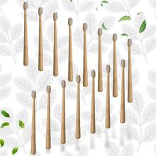 13031 Bamboo Wooden Toothbrush Soft Toothbrush Wooden Child Bamboo Toothbrush Biodegradable Manual Toothbrush for Adult, Kids (15 pcs set / With Round Box)