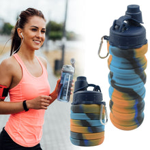 Foldable Water Bottle, BPA Free, FDA Approved, Food-Grade Silicone Leak Proof Portable Sports Travel Water Bottle for Outdoor, Gym, Hiking (1 Pc / 24 cm Foldable)