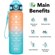 0325 Motivational Water Bottle with Straw & Time Marker, BPA-Free Tritan Portable Gym Water Bottle, Leakproof Reusable, Special Design for Your Sports Activity, Hiking, Camping DeoDap