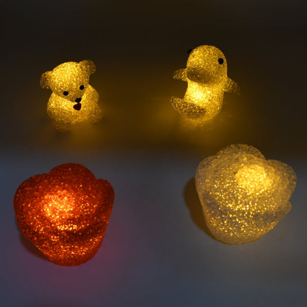 7995 MULTI SHAPE SMALL LIGHT LAMPS LED SHAPE CRYSTAL NIGHT LIGHT LAMP (6 PC SET)