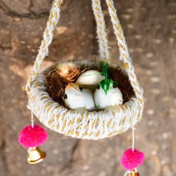 1731 Artificial Jute Hanging Birds Nest Jhumar Chidiyan Ka Ghosla DeoDap