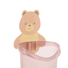 7943 Multipurpose Wall Mount Toothbrush Holder Plastic Stand for Toothpaste, Comb, Brush, Cream, Lotion Kids Bathroom Cup Drain Waterproof Self-Adhesive, Teddy Bear