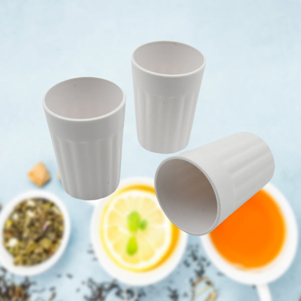 5719 Small Plastic Coffee / Tea Cups Reusable Plastic Cup Mug Lightweight Microwavable Dishwasher Safe Unbreakable Camping Coffee Mugs for Tea Milk Water Juice Tea (3 Pcs Set)