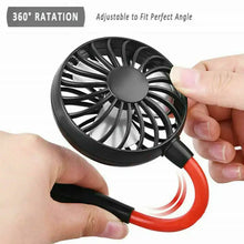 0867 Hand Free Personal Fan - Portable USB Battery Rechargeable With Battery Comaprtment Mini Fan - Headphone Design Wearable Neckband Fan Necklance Fan Cooler Fan for Home, Sport, Camping, Beach, Travel, Office (Battery Not Included)