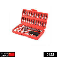 0422 Socket 1/4 Inch Combination Repair Tool Kit (Red, 46 pcs) DeoDap