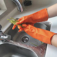 0621 Multipurpose Rubber Reusable Cleaning Gloves, Reusable Rubber Hand Gloves I Latex Safety Gloves I for Washing I Cleaning Kitchen I Gardening I Sanitation I Wet and Dry Use Orange Gloves (1 Pair 40 Gm)