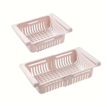 2289 Adjustable Expandable Fridge Storage Basket Multipurpose webline Refrigerator Tool Tray Sliding Drawer Under Shelf Fridge Space Saver Plastic Food Organizer Basket (1 Pc)