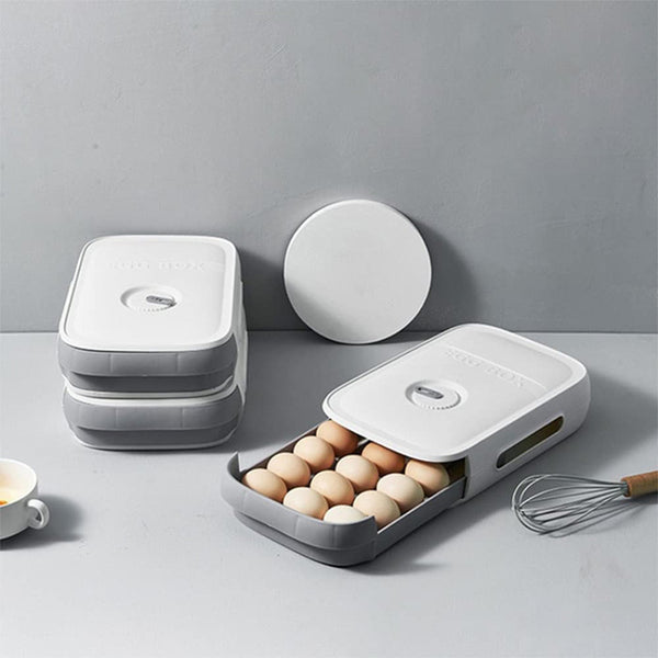 5723 Egg Storage Box Plastic Egg Drawer Fridge Egg Organizer Egg Keeper Refrigerator Egg Drawer Plastic Egg Carton Covered Egg Holder Pantry Egg Bin Household Egg Tray (1 Pc)