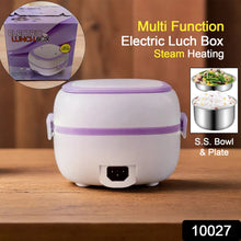 10027 Electric Lunch Box Portable Food Warmer Food Heating Lunch Box Removable Food-Grade Stainless Steel Compartments, 220V 200W, for Car, Truck, office 