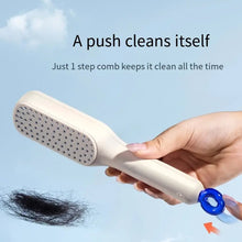 13047 Self-Cleaning Hairbrush, Self-Cleaning Anti-Static Detangling Massage Comb, One-pull Clean Scalable Rotate Lifting Self Cleaning Hairbrush Hair Styling Tools