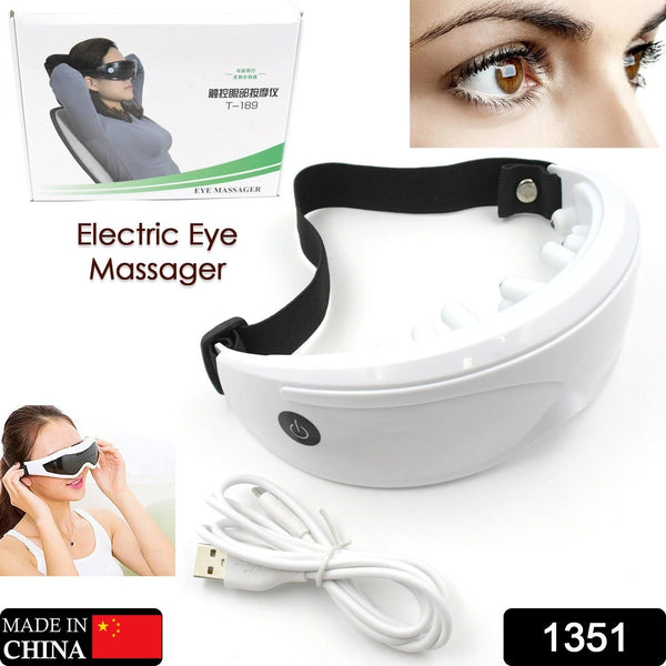 1351 Electric Eye Massager Dark Circles Dry Eyes Eye Bag Eye Relief Vibration Magnet Therapy Eye Care Massage Device with Adjustable Elastic Band for Improving Sleep