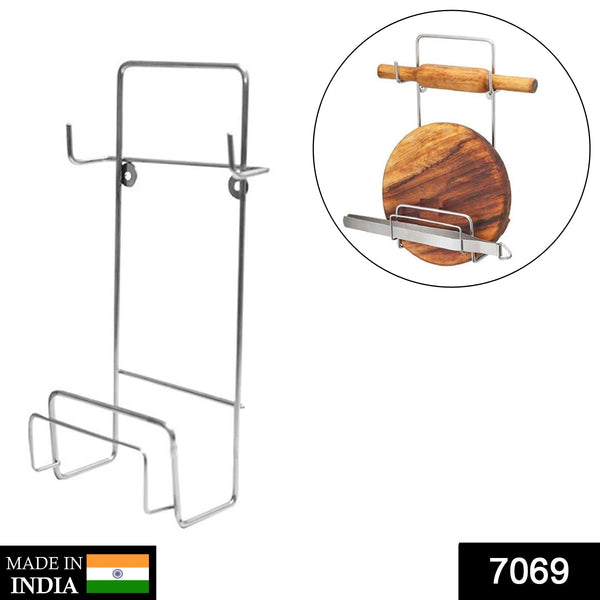 7069 Chakla Belan Stand for Kitchen with Stainless Steel DeoDap