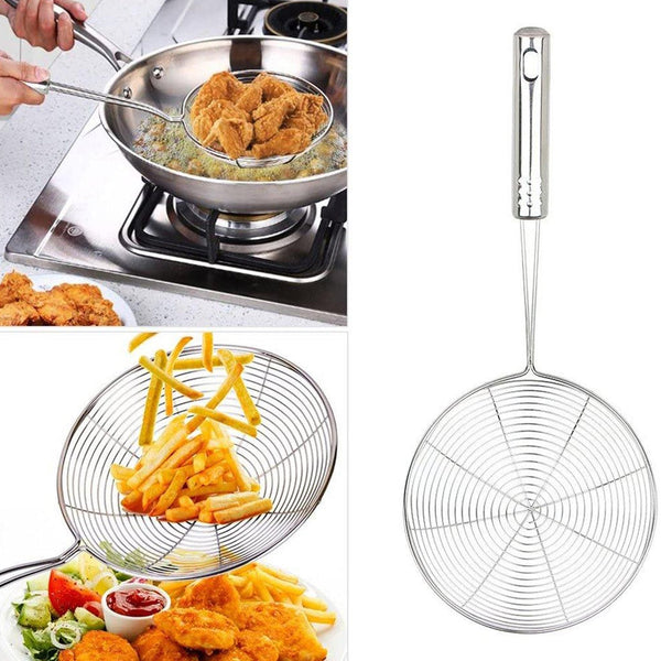 2730 Large Oil Strainer To Get Perfect Fried Food Stuffs Easily Without Any Problem And Damage. DeoDap