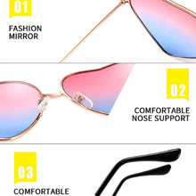 4952 Multi color Heart Shaped Metal Reflective Mirror Lens Women's Sunglasses DeoDap