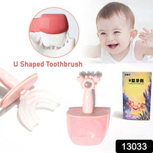 13033 Kids U Shaped Toothbrush Children Baby Silicone Kids Toothbrush U Shaped Silicone Brush Head for 360 Degree Cleaning Suitable For 2-6 Years (1 Pc)