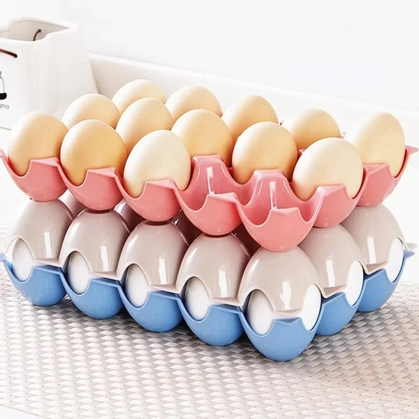 2206a 15 Cavity Plastic Egg Tray Egg Trays for Storage with 15 Eggs Holder (4 Pc Set)