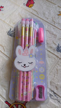 4396 Cute Rabbit Bear Drawing Graphite Writing Pencil Set with Pencil Sharpener & Eraser, Pencil and Eraser Set with Eraser for Kids, for Girls, Fancy School Stationary, Birthday Party Return Gift (14 Pc Set)