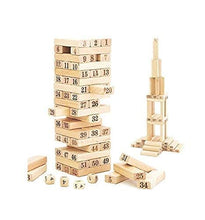 UK-0324 Wooden 54 Wooden Building Block, Party Game, Tumbling Tower Game for Kids and Adults ( Zenga Tower)