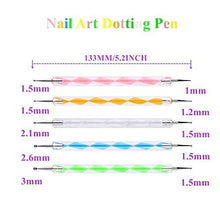 UK-0303 5 pieces Nail Art Dotting Marbleizing Tool Pen for Nail Decoration Stamping (Multicolour)