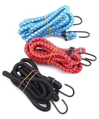 UK-0280 Flexible Bungee Rope/Luggage Strap/Bungee Cord with 10 MM Diameter and Corner Metal Hooks 2MTR