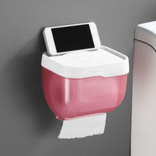 4154 Multifunction 2-in-1 Bathroom Tissue Box Paper Phone Tablet Holder with Hook Self Adhesive Punch-Free, Wall Mounted Waterproof Bathroom Roll Holder (1 Pc)