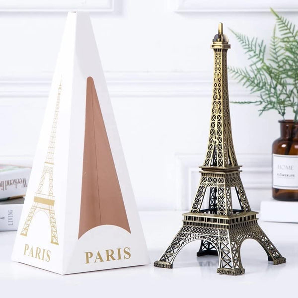 UK-0245 3D Metal Paris Eiffel Tower Metal Craft Famous Landmark Building Metal Statue, Cabinet, Office, Gifts Decorative Showpiece.