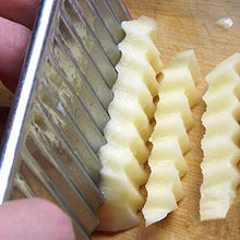 UK-0218 Crinkle Cut Knife, Vegetable Salad Chopping Knife Crinkle Cutters, Crinkle Cutting Tool French Fry Slicer , Potato Cutter Wavy Crinkle,French