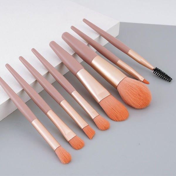 UK-0278 Makeup Brush Set Kabuki Foundation Blending Brush Face Powder Blush Concealers Eye Shadows Make Up Brushes (8Pcs)