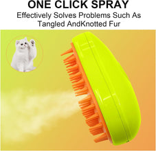 12918 3 In1 Cat Steamy Brush, Self Cleaning Steam Cat Brush Cat Steamer Brush for Massage Cat Grooming Brush Pet Hair Removal Comb for Cat and Dog, for Removing Tangled and Loose Hair