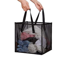 Pop Up Laundry Baskets - Mesh Collapsible Laundry Hampers Storage with Handle - Foldable for Washing Storage, Great for The Kids Room, College Dorm, Travel Organizer (Black)