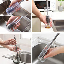 UK-0159 Bottle Cleaning Silicone Brush with Long Handle for Baby Bottle, Water Bottle, Narrow Neck, Containers, Vase and Glassware, Sports Bottle