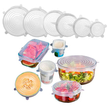 UK-0266 6 Pc Silicone Stretch Microwave Safe Lids Flexible Covers for Utensils, Bowls, Dishes,Plates Jars, Cans, Mugs, Food Safety Reusable Lids (Multicolor)