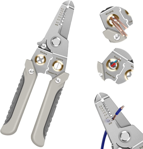 Cart2Add 6 In 1 Multifunction Electrician Wire Plier Tool || Electrical Wire Strippers Wire Splitting Pliers|| Stainless Steel Electrical Stripping Tool || Cable Stripping Cutting and Crimping