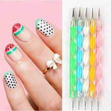 UK-0303 5 pieces Nail Art Dotting Marbleizing Tool Pen for Nail Decoration Stamping (Multicolour)