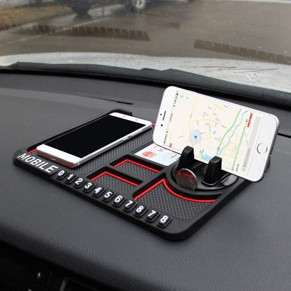 Cart2Add Car Accessories Anti-Slip Car Dashboard Mat & Mobile Phone Holder Mount - Universal Non Slip Sticky Rubber Pad for Smartphone, GPS Navigation, God Idols, Toys, Coins