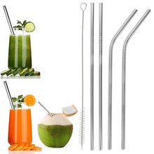 UK-0246 Stainless Steel Straws for Drinking with Brushes | Steel Straws + Straw Cleaning Brush