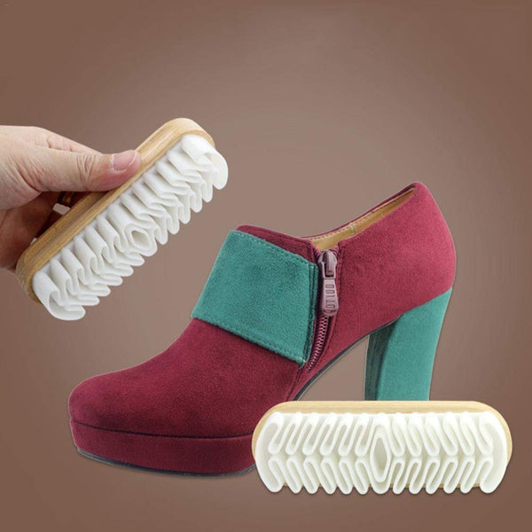 Cart2AddRubber Crepe Soft Shoe Brush - Suitable for Leather Cleaning Suede & Nubuck Boots, Bags and Belts (Handcrafted Suede Brush for Shoes), Multicolour