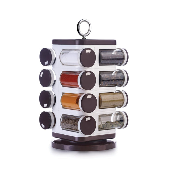 UK-0279 REVOLVING Spice Rack with 16 PCS Dispenser Each 100 ML Plastic Spice ABS Material