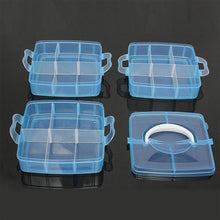 2644 3-Tier 18 Sections Transparent Stackable Adjustable Compartment Slot Plastic Craft Storage Box DeoDap