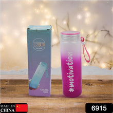 Motivational Glass Water Bottle Colorful potable Water Glass Bottle With Rubber Band, Daily Intake Hourly Water Bottle to Ensure You Drink Enough Water Throughout The Day Reusable Cycling Gym, Workout Fitness Bottle