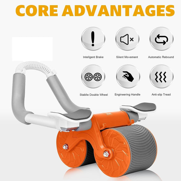 Cart2Add automatic abdominal rebound wheel Ab Roller Wheel for Abdominal & Core Strength Training, with Knee Pad for Abs Workout, Beginners, and Advanced Abdominal Core Strength Training