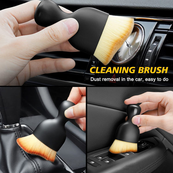 Car Dust Cleaning Brush BMG Import Export Auto Interior Soft Hair Removal Brush Car Cleaning Brush Dust Collectors Curved Design Dirt Dust Clean Brushes Air Conditioner Leather Computer Scratch Free